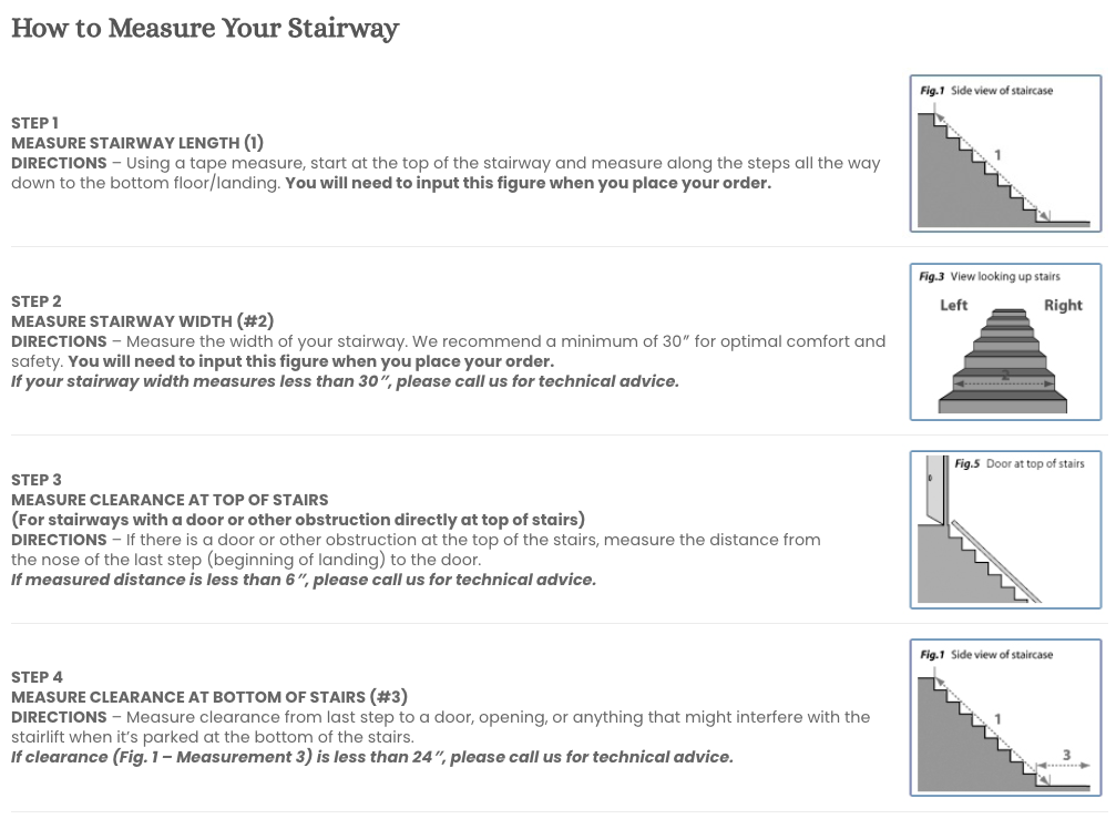 How to measure your stairs for a stairlift.